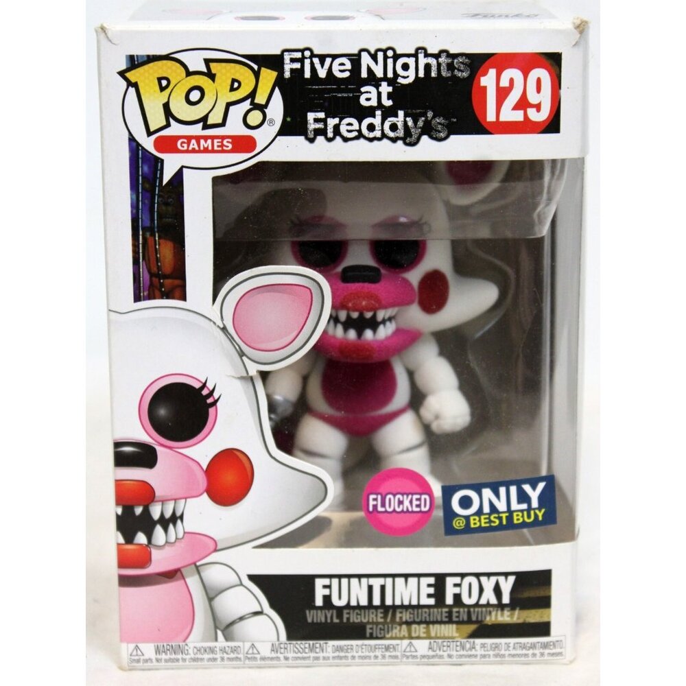 Funko Pop Games FNAF Funtime Foxy Best Buy Flocked #129 Five Nights at Freddys
